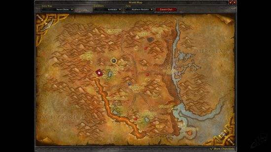 魔兽世界怀旧服贫瘠之地飞行点位置