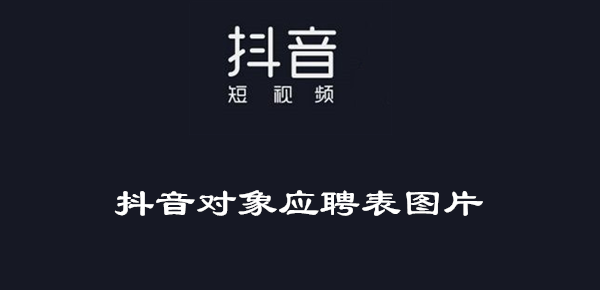 抖音对象应聘表